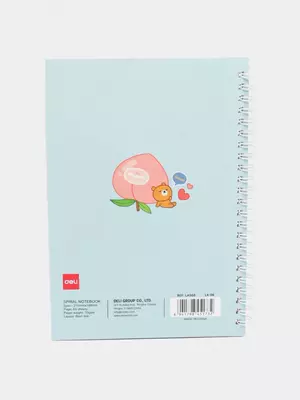 Блокнот для записей (линия) "Deli JIUCY" А5, 60 л., твердая обложка, пласт. спираль (Арт. - 560-ELA-LX-06)