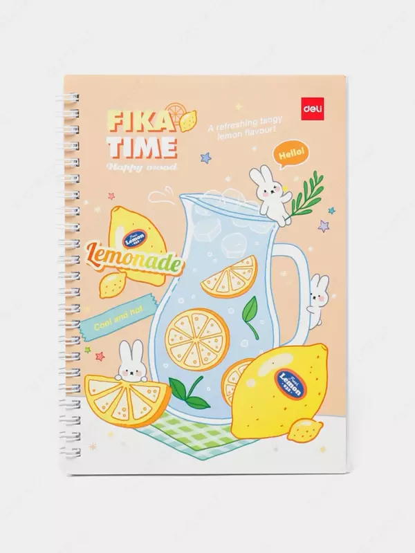 Блокнот для записей (линия) "Deli FIKA TIME" А5, 60 л., твердая обложка, пласт. спираль (Арт. - 560-ELA-LX-06)