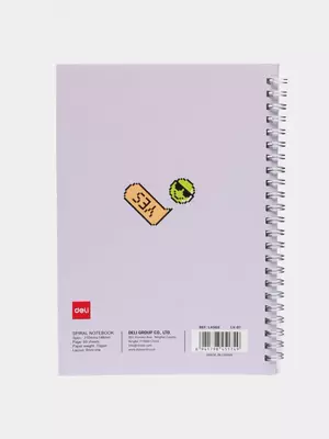 Блокнот (линия) "Deli YES" А5, 60 л., твердая обложка, металлич. спираль (Арт. - 560-ELA-LX-07) Лавандовый