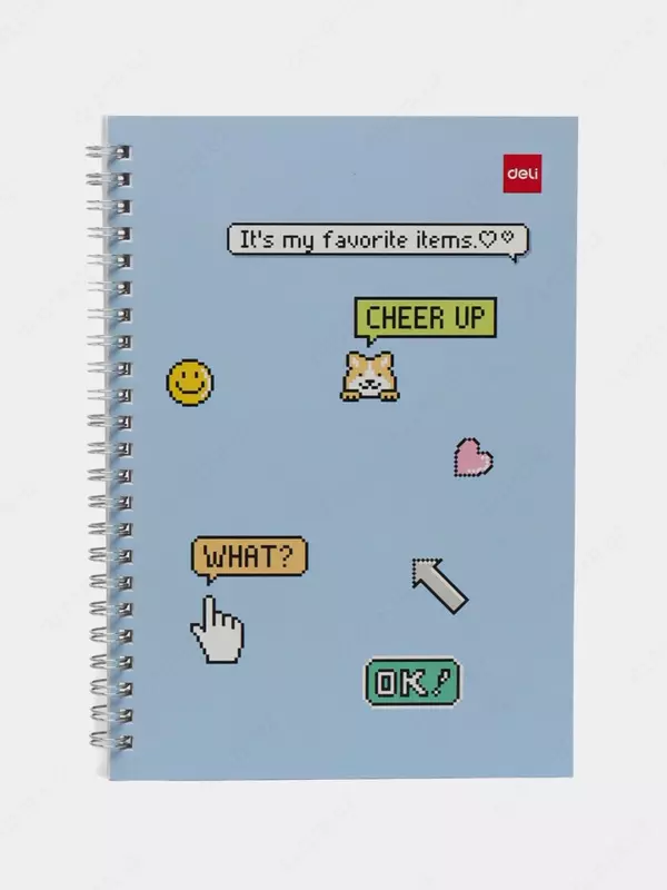 Блокнот (линия) "Deli WHAT?" А5, 60 л., твердая обложка, металлич. спираль (Арт. - 560-ELA-LX-07) Синий