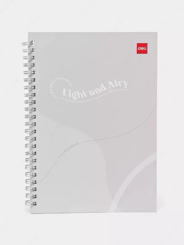Блокнот (линия) "Deli Light and Airy" А5, 60 л., твердая обложка, металлич. спираль (Арт. - 560-ELA-LX-20) Светло-сиреневый
