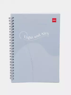 Daftar (chiziq) "Deli Light and Airy" A5, 60 varaq, qattiq qopqoq, metall. spiral (Art. - 560-ELA-LX-20) Ochiq ko'k