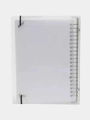 Блокнот для записей (линия) "Deli" А5, 60 л., твердая пластиковая обложка, металлич. спираль, замена внутр. блока (Арт. - 203-EN-cl) Прозрачный