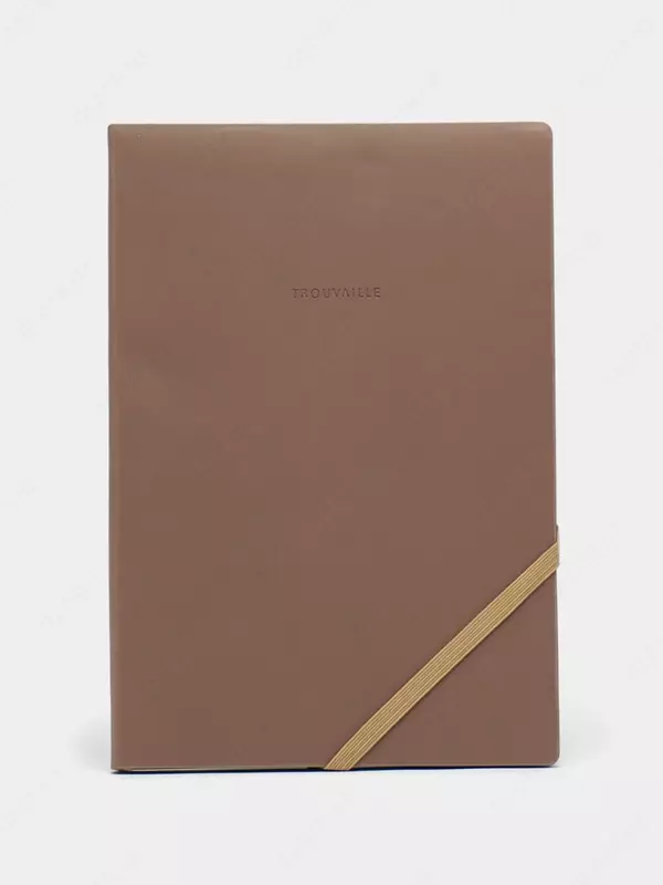 Notalar uchun bloknot (katakli) "Deli Trouvaille" A5, 96 l., yumshoq qopqoq, elastik yopilish, rangli kesilgan sahifa (Art. - 002-N) Bej melanj