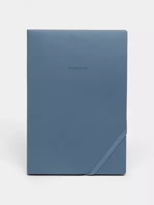 Блокнот для записей (клетка) "Deli Trouvaille" А5, 96 л., мягкая обложка, застежка-резинка, цветной срез стр. (Арт. - 002-N) Ледяной синий