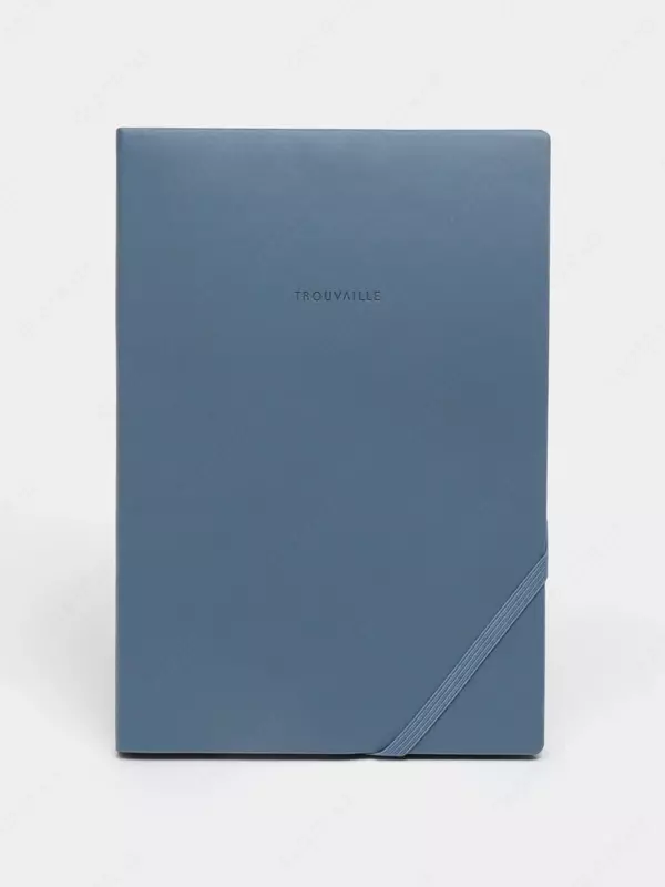Блокнот для записей (клетка) "Deli Trouvaille" А5, 96 л., мягкая обложка, застежка-резинка, цветной срез стр. (Арт. - 002-N) Ледяной синий