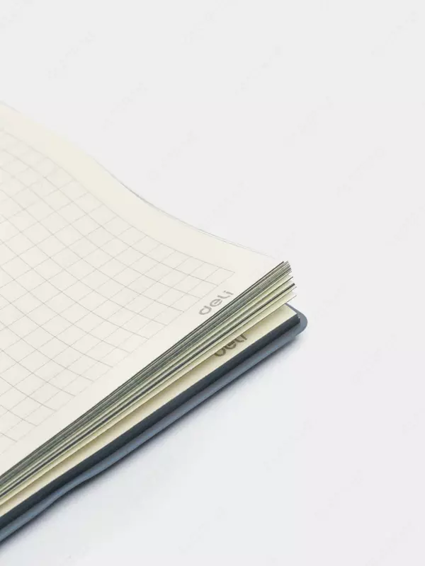 Блокнот для записей (клетка) "Deli Trouvaille" А5, 96 л., мягкая обложка, застежка-резинка, цветной срез стр. (Арт. - 002-N) Ледяной синий