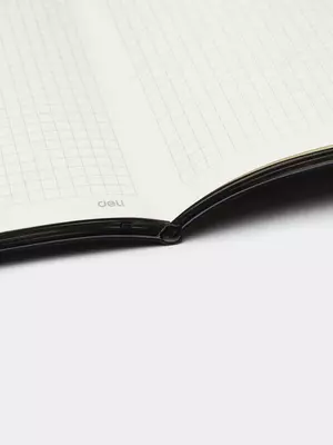 Блокнот для записей (клетка) "Deli Trouvaille" А5, 96 л., мягкая обложка, застежка-резинка, цветной срез стр. (Арт. - 002-N) Черный