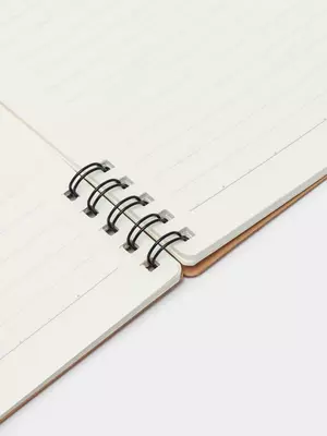 Noutbuk (chiziq) "Deli Camping" A5, 60 varaq, qattiq qopqoq, metall. spiral (Art. - 560-ELA-LX-22) Jigarrang