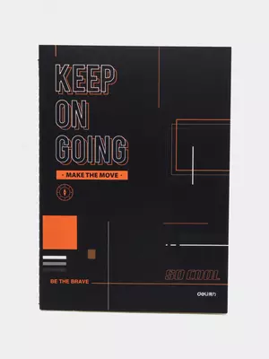 Блокнот для записей (линия) "Deli Keep on Going" В5, 40 л., твердая обложка (Арт. - 540-FB-message) Черный