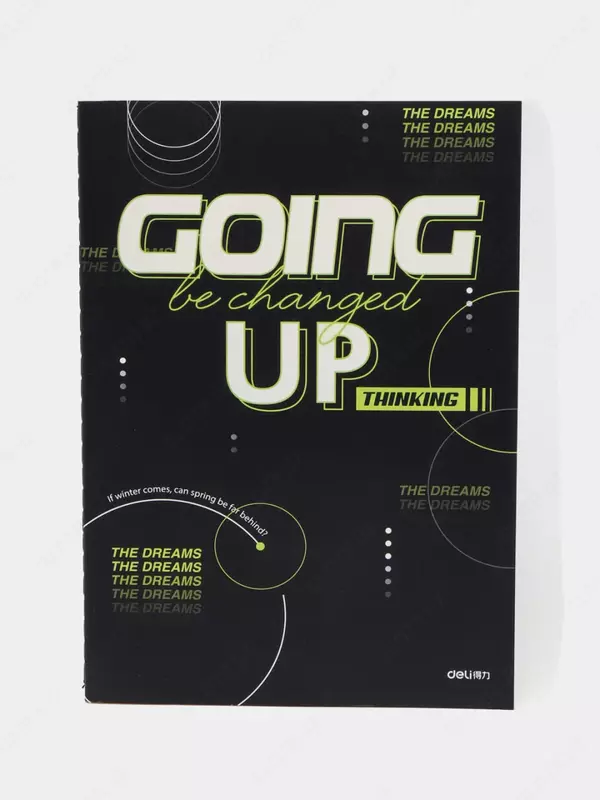 Eslatmalar uchun bloknot (satr) "Deli Going UP" B5, 40 varaq, qattiq muqova (Art. - 540-FB-xabar) Qora