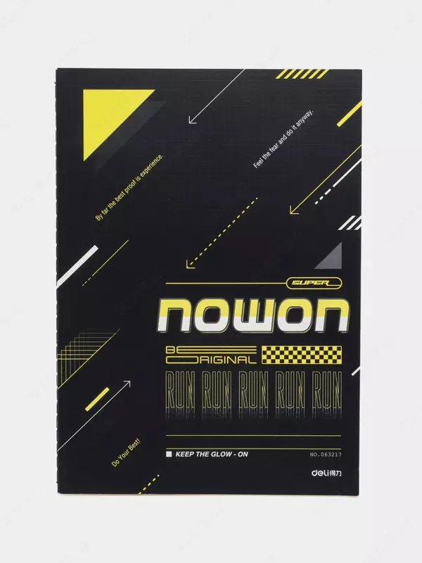 Eslatmalar uchun bloknot (satr) "Deli Super Nowon" B5, 40 varaq, qattiq muqova (Art. - 540-FB-xabar) Qora