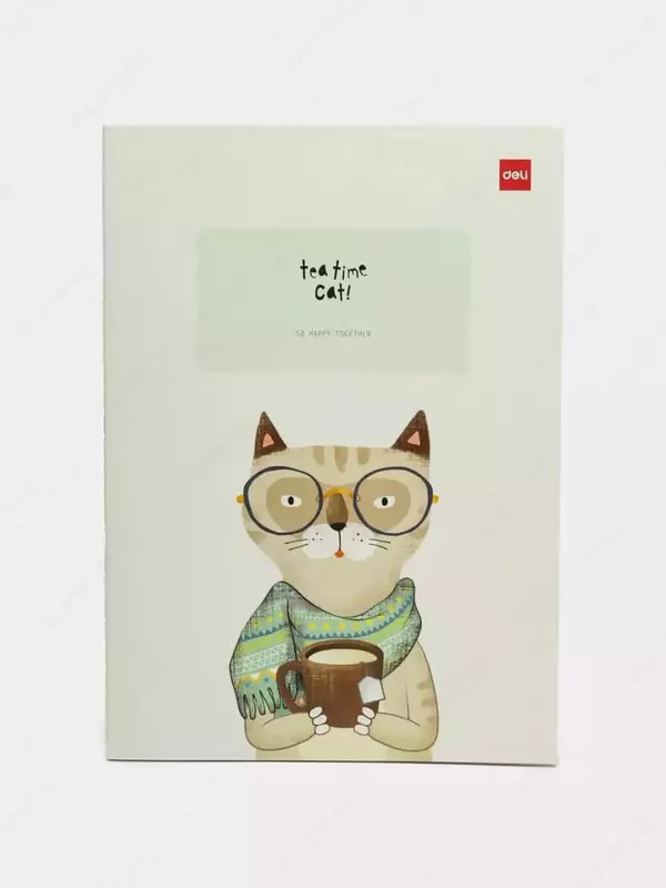 Блокнот для записей (линия) "Deli Tea time Cat", В5, 40 л, твердая обложка (Арт. - 540-ENB-FX-16) Ассортимент