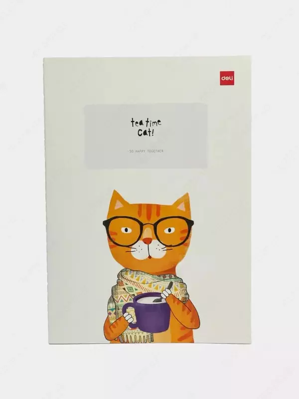 Блокнот для записей (линия) "Deli Tea time Cat", В5, 40 л, твердая обложка (Арт. - 540-ENB-FX-16) Ассортимент