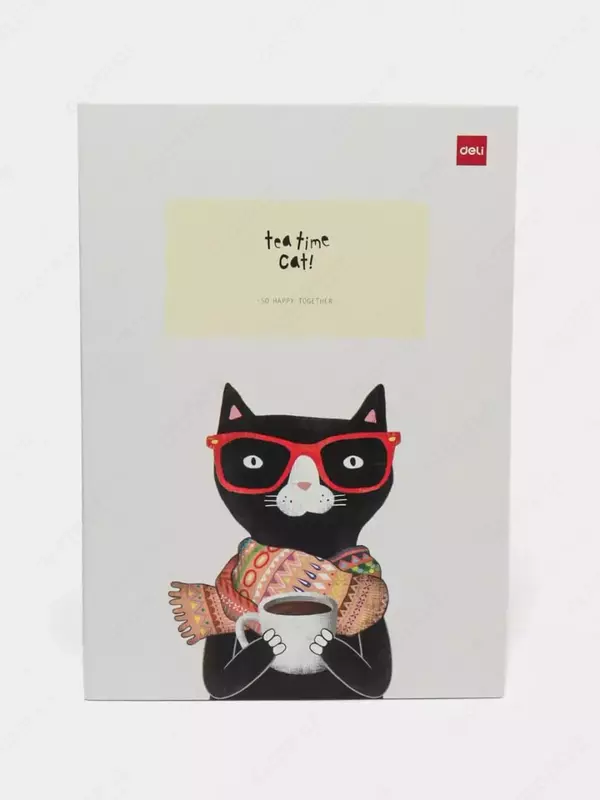 Блокнот для записей (линия) "Deli Tea time Cat", В5, 40 л, твердая обложка (Арт. - 540-ENB-FX-16) Ассортимент