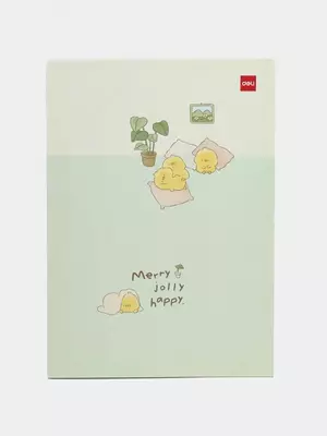 Блокнот для записей (линия) "Deli Merry Jolly Happy", В5, 40 л, твердая обложка (Арт. - 540-ENB-FX-17) Ассортимент