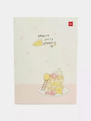 Блокнот для записей (линия) "Deli Merry Jolly Happy", В5, 40 л, твердая обложка (Арт. - 540-ENB-FX-17) Ассортимент