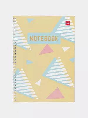 Блокнот (линия) "Deli Notebook" В5, 60 л., твердая обложка, пласт. спираль (Арт. - 560-ELB-LX-10) Желтый