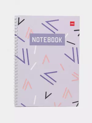 Блокнот (линия) "Deli Notebook" В5, 60 л., твердая обложка, пласт. спираль (Арт. - 560-ELB-LX-10) Лавандовый