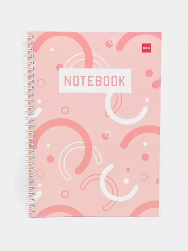 Блокнот (линия) "Deli Notebook" В5, 60 л., твердая обложка, пласт. спираль (Арт. - 560-ELB-LX-10) Розовый