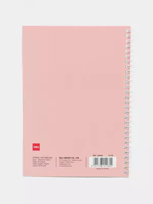 Daftar (chiziq) "Deli Notebook" B5, 60 varaq, qattiq qopqoq, plastmassa. spiral (Art. - 560-ELB-LX-10) Pushti