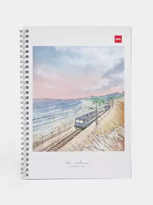 Блокнот (линия) "Deli Slow Life" В5, 60 л., твердая обложка, металлич. спираль (Арт. - 560-ELB-LX-12)