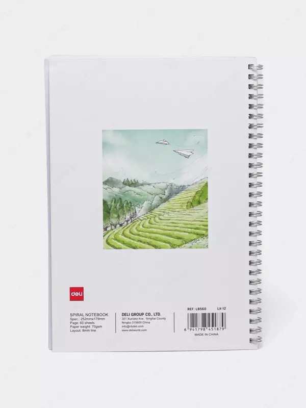 Daftar (chiziq) "Deli Slow Life" B5, 60 varaq, qattiq qopqoq, metall. spiral (modda - 560-ELB-LX-12)