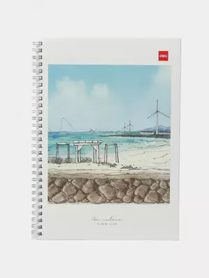 Daftar (chiziq) "Deli Slow Life" B5, 60 varaq, qattiq qopqoq, metall. spiral (modda - 560-ELB-LX-12)