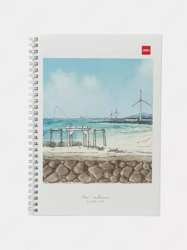 Daftar (chiziq) "Deli Slow Life" B5, 60 varaq, qattiq qopqoq, metall. spiral (modda - 560-ELB-LX-12)