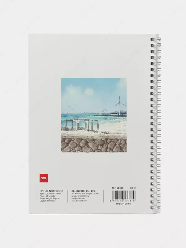 Daftar (chiziq) "Deli Slow Life" B5, 60 varaq, qattiq qopqoq, metall. spiral (modda - 560-ELB-LX-12)