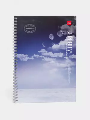 Блокнот (линия) "Deli Serenity", В5, 60 л., твердая обложка, металлич. спираль (Арт. - 560-ELB-LX-16) Синий/Сиреневый