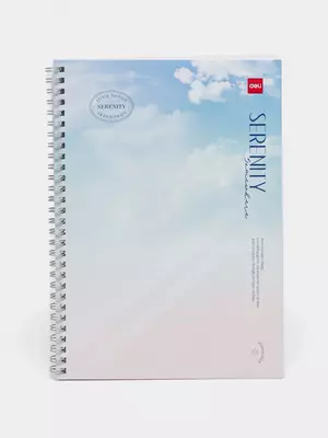 Блокнот (линия) "Deli Serenity", В5, 60 л., твердая обложка, металлич. спираль (Арт. - 560-ELB-LX-16) Сиреневый/Голубой