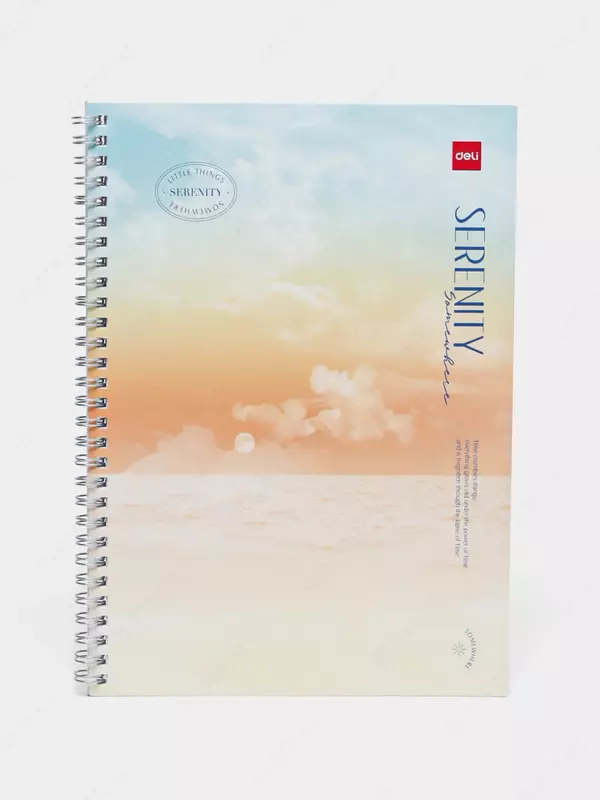 Daftar (chiziq) "Deli Serenity", B5, 60 varaq, qattiq qopqoq, metall. spiral (Art. - 560-ELB-LX-16) Bej/Moviy