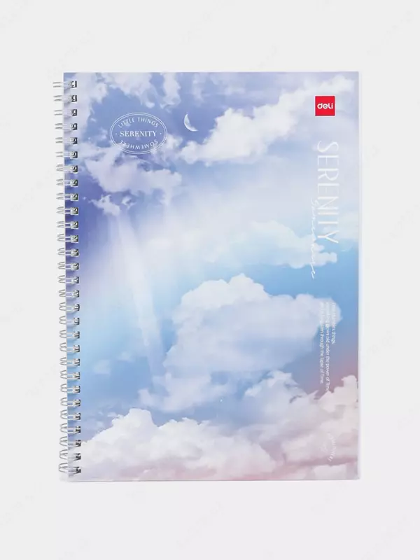 Блокнот (линия) "Deli Serenity", В5, 60 л., твердая обложка, металлич. спираль (Арт. - 560-ELB-LX-16) Голубой/Сиреневый