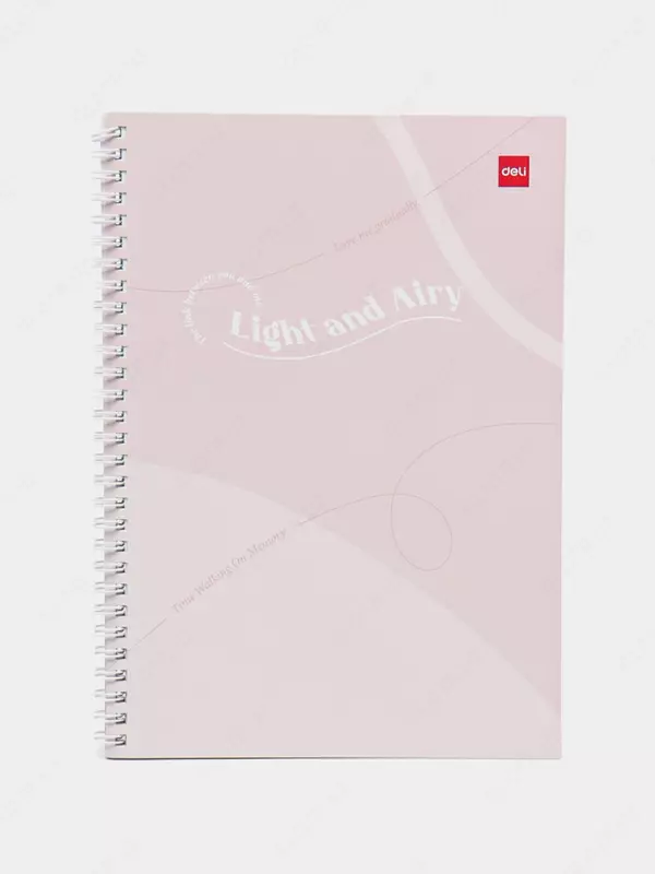 Noutbuk (chiziq) "Deli Light and Airy" B5, 60 varaq, qattiq qopqoq, plastmassa. spiral (Art. - 560-ELB-LX-21) Ochiq pushti