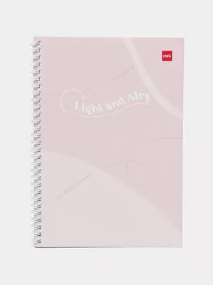 Блокнот (линия) "Deli Light and Airy" В5, 60 л., твердая обложка, пласт. спираль (Арт. - 560-ELB-LX-21) Светло-розовый