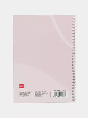 Блокнот (линия) "Deli Light and Airy" В5, 60 л., твердая обложка, пласт. спираль (Арт. - 560-ELB-LX-21) Светло-розовый