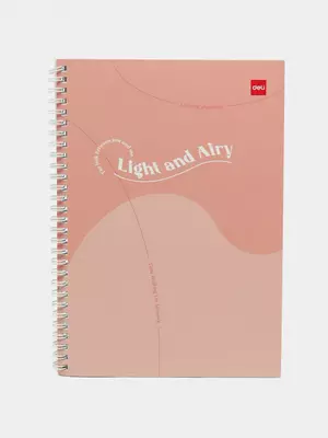 Блокнот (линия) "Deli Light and Airy" В5, 60 л., твердая обложка, пласт. спираль (Арт. - 560-ELB-LX-21) Красный коралл