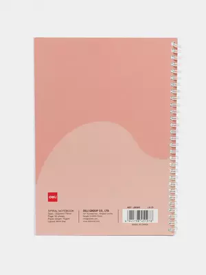 Блокнот (линия) "Deli Light and Airy" В5, 60 л., твердая обложка, пласт. спираль (Арт. - 560-ELB-LX-21) Красный коралл