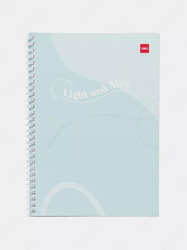 Noutbuk (chiziq) "Deli Light and Airy" B5, 60 varaq, qattiq qopqoq, plastmassa. spiral (Art. - 560-ELB-LX-21) Ochiq ko'k