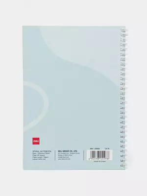 Noutbuk (chiziq) "Deli Light and Airy" B5, 60 varaq, qattiq qopqoq, plastmassa. spiral (Art. - 560-ELB-LX-21) Ochiq ko'k