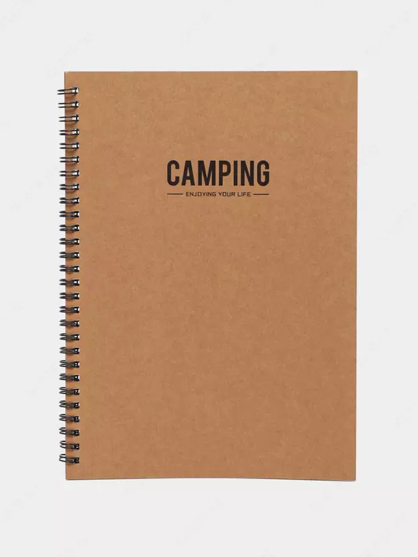 Noutbuk (chiziq) "Deli Camping" B5, 60 varaq, qattiq qopqoq, metall. spiral (Art. - 560-ELB-LX-23) Jigarrang