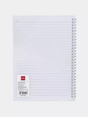 Notalar uchun bloknot (chiziq) "Deli" B5, 60 l., qattiq plastik qopqoq, metall. spiral (Art. - 560-ELPB-LX-19) Shaffof