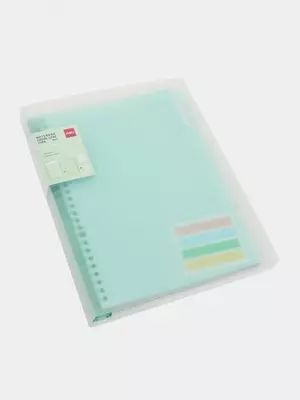 Eslatmalar uchun bloknot (chiziq) "Deli" B5, 60 l., qattiq plastik qopqoq, plastmassa. spiral, ichki almashtirish blok, rang indekslari (modda - 021-EN-gn) Shaffof/Yashil