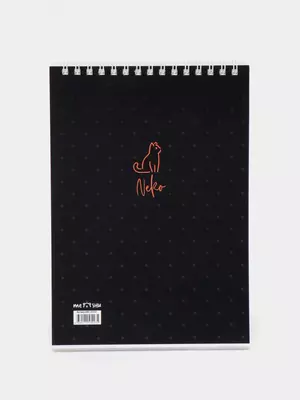 Блокнот (клетка) "MESHU Neko" А5, 60 л., твердая пласт. обложка, пласт. гребень (Арт. - MS_55023)
