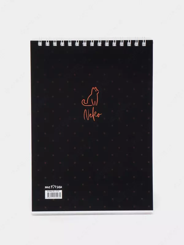 Блокнот (клетка) "MESHU Neko" А5, 60 л., твердая пласт. обложка, пласт. гребень (Арт. - MS_55023)