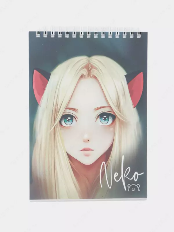 Daftar (qafas) "MESHU Neko" A5, 60 varaq, qattiq plastmassa. qopqoq, plastmassa taroq (modda - MS_55023)