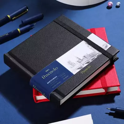 Скетчбук - блокнот для рисования "Deli" Finenolo, 12 х 12 см, 40 л, 160 г/м2 (Арт. - 285-EC) Черный