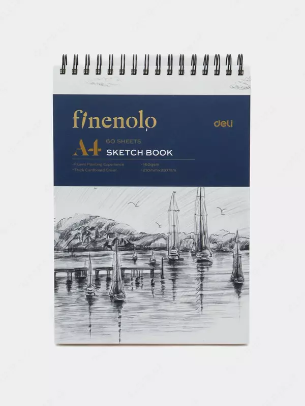 Sketchbook - "Deli" Finenolo chizma qog'ozi, evrospiral, A4, 60 l, 160 g/m2 (Art. - 276-C)