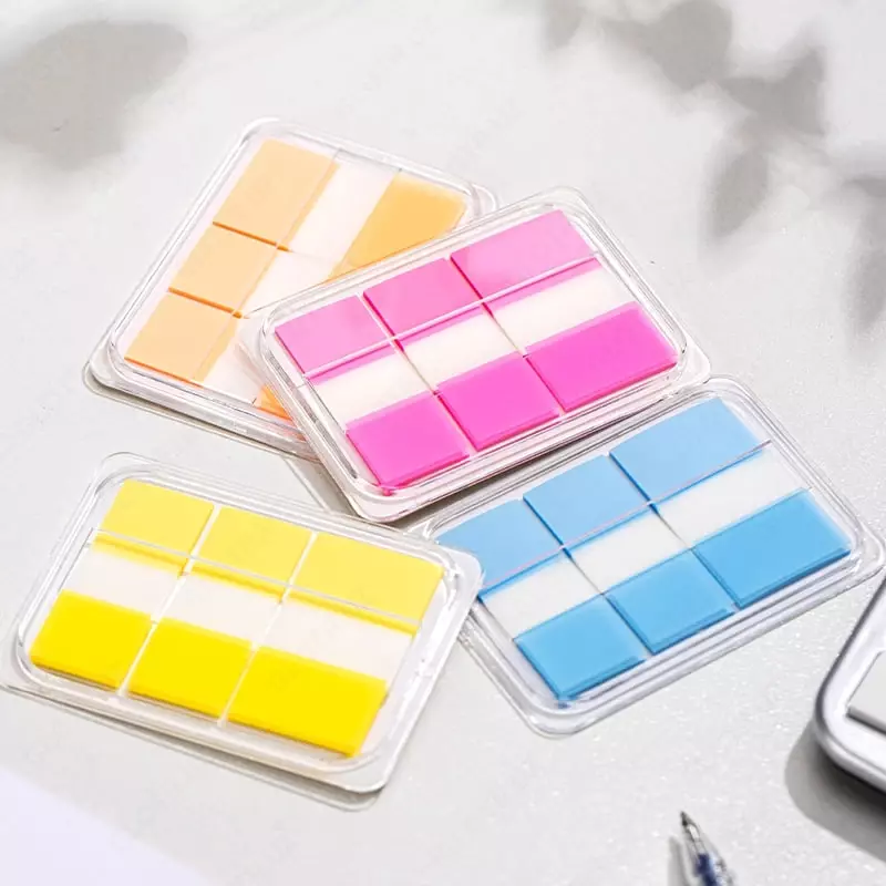 Индекс - закладки для записей "Deli" 38 х 18 мм/38 х 25 мм, 20 шт. по 2, 4 цв.  (Арт. - 120-EA) Цв. неон